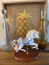 2000 Millennium Horse Sculpture Lenox Carousel Animals White Horse Doves N0 Box