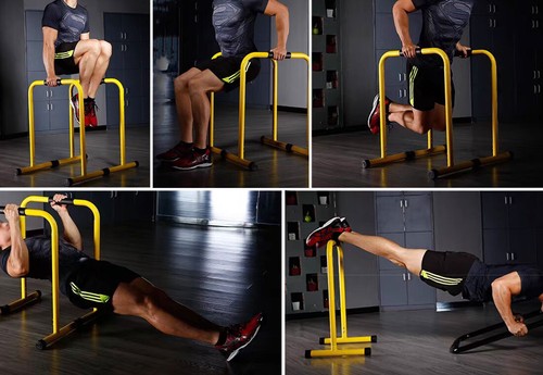 Home Gym Chin Up Dip Parallel Bar Dips Exercise Push Pull Up Cross Stand Station - Picture 4 of 7