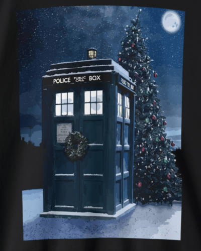 Doctor Who Christmas/Xmas Tardis Jumper/Sweater/Sweatshirt/Top. Unisex. - Afbeelding 1 van 4