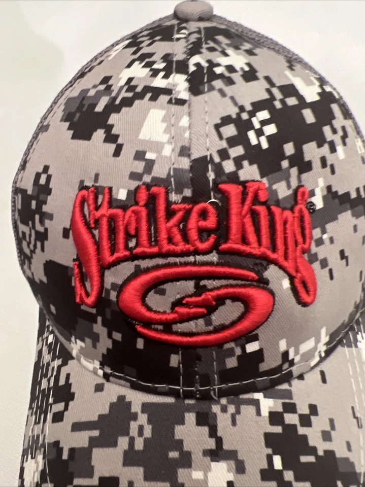 Gorra Strike King Digital Gris Camuflaje Malla Espalda Correa Ajustable Pesca de Lubina Foto 2 de 4