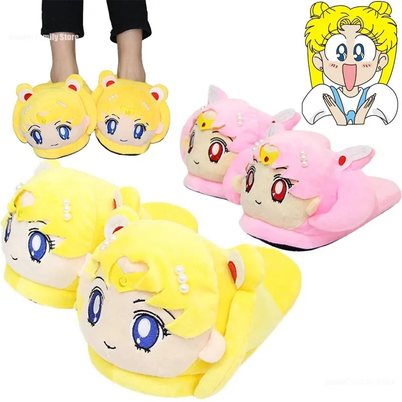 Sailor Moon Chibi Zapatillas De Invierno Suaves De Peluche Talla Única 35-42