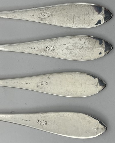 Antique Towle Lafayette Sold By Daniel Low Sterling Silver Lunch Forks Set of 4 - Picture 11 of 15