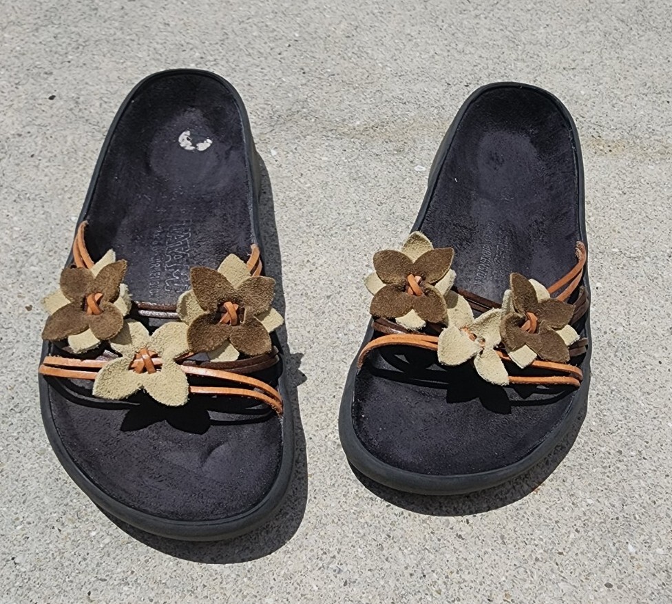 Tatami Birkenstock Leather Flower Sandal Brown Suede US 9 9.5 Pre