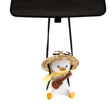 Swinging Duck for Car Mirror Cute Duck with Guitar Pendant Hanging Ornament