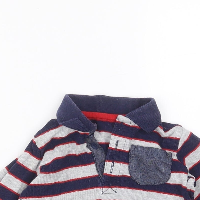 George Baby Grey Cotton Blend Polo Size 3-6 Months Collared image 4