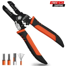 Wire Stripper Cutter Crimper  10-20 AWG Electrician Tool 7" Heavy Duty 5-in-1