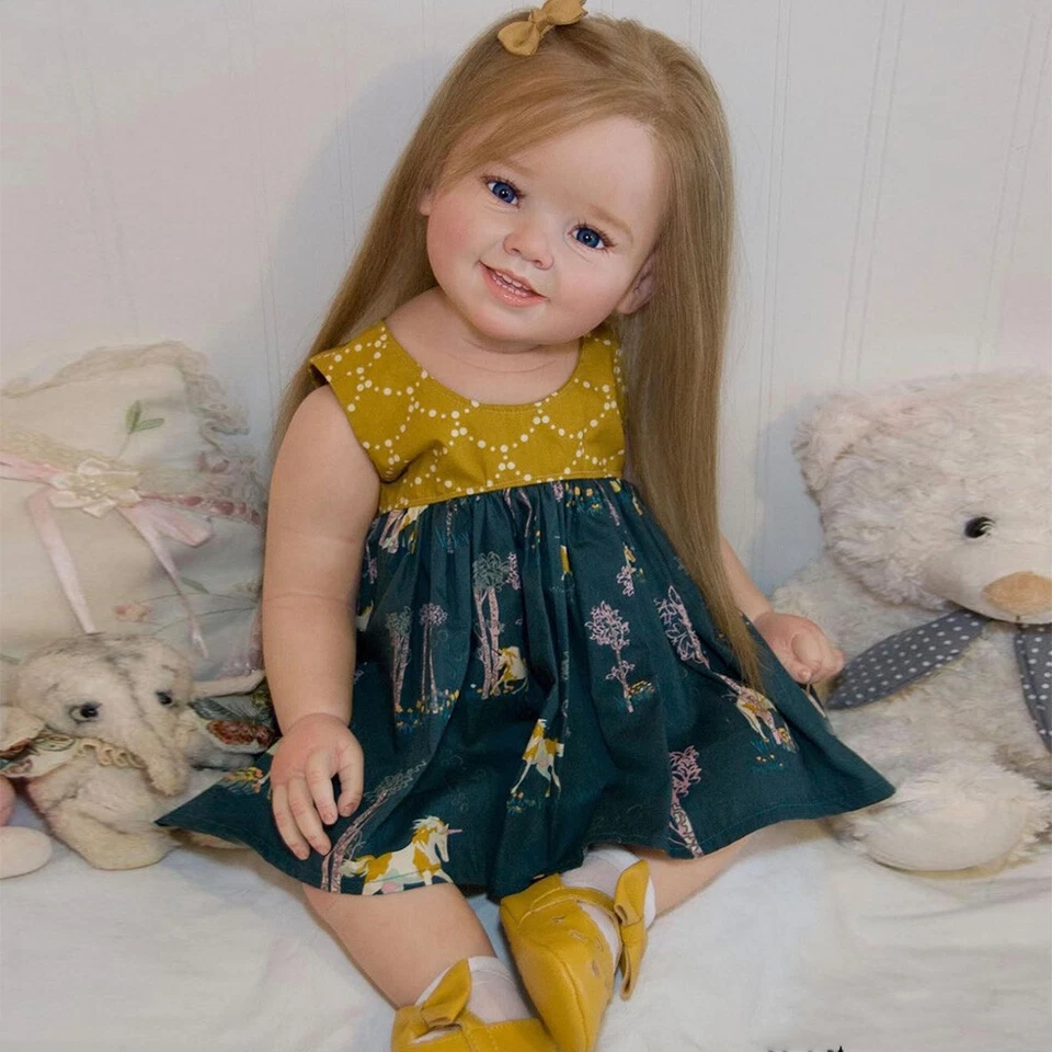 手工制作 28 英寸逼真艺术家重生婴儿娃娃 Cammi 幼儿手工生毛 — 第 2/2 张图片