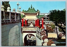 Postcard 1960 Defunct Tiger Balm Garden Main Entry Hong Kong Continental 4x6 E29