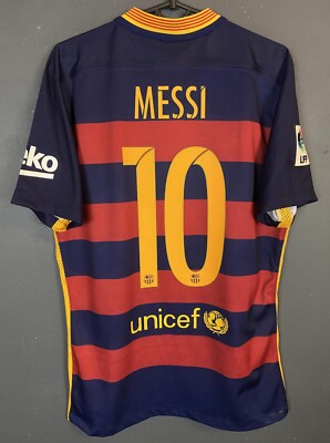 MEN FC BARCELONA 2015/2016 LEO MESSI SOCCER FOOTBALL SHIRT JERSEY