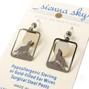 Authentic Lunar Eclipse Wolf Talisman Earrings