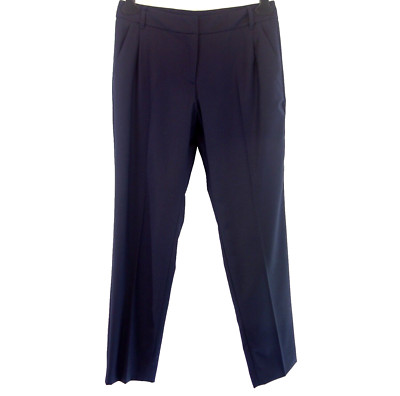 Trousers Max Mara weekend blue women's fabric wool straight pleat DE 38 M New