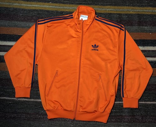 ✓Felpa Stupenda😍Adidas Vintage Arancione/Blu Taglia S Unisex | eBay