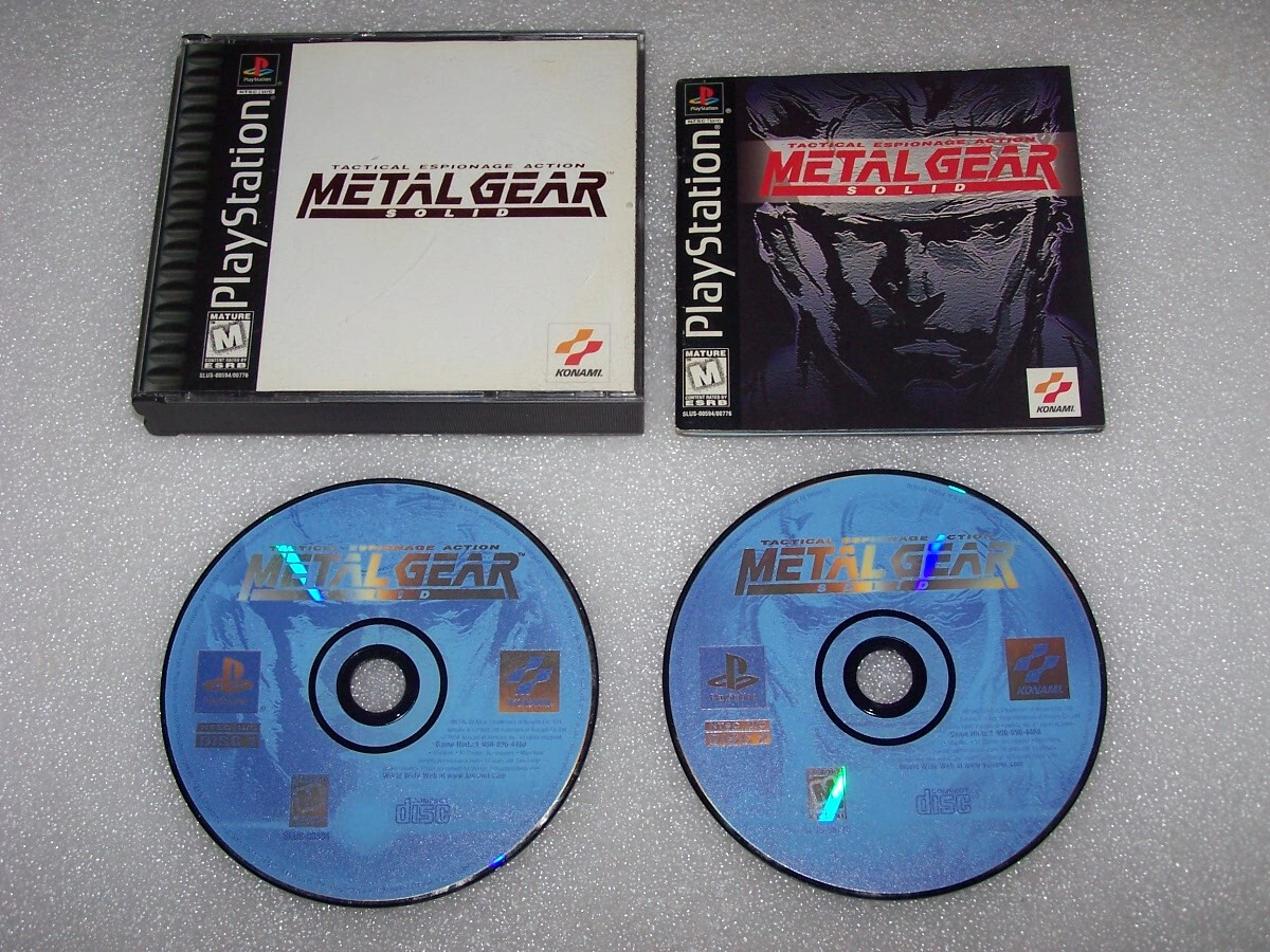 Metal Gear Solid (Sony PlayStation 1, 1998) PS1 Black Label Complete w/Manual