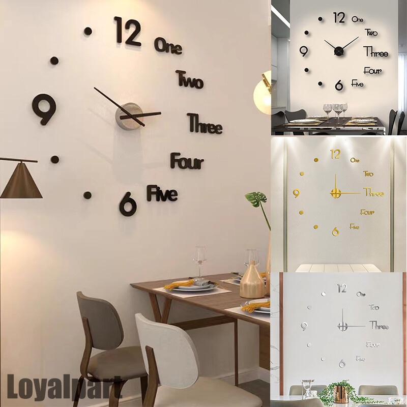 Coraltree DIY lichtgevende wandklok - moderne stille XXL acrylspiegel 3D- sticker voor thuis, hotel, kantoordecoratie - cadeau (luminous-2