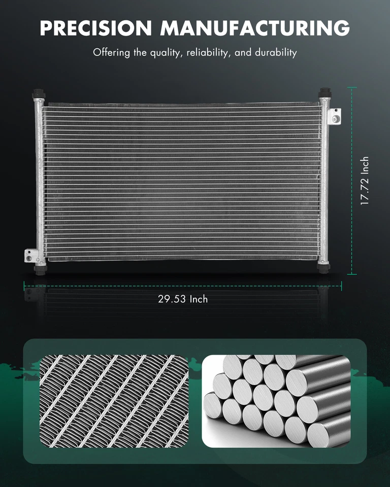 New Aluminum Condenser Fits 4900 for 1998 1999 2000 01-2002 Honda Accord 2.3L L4 - Image 2 of 4