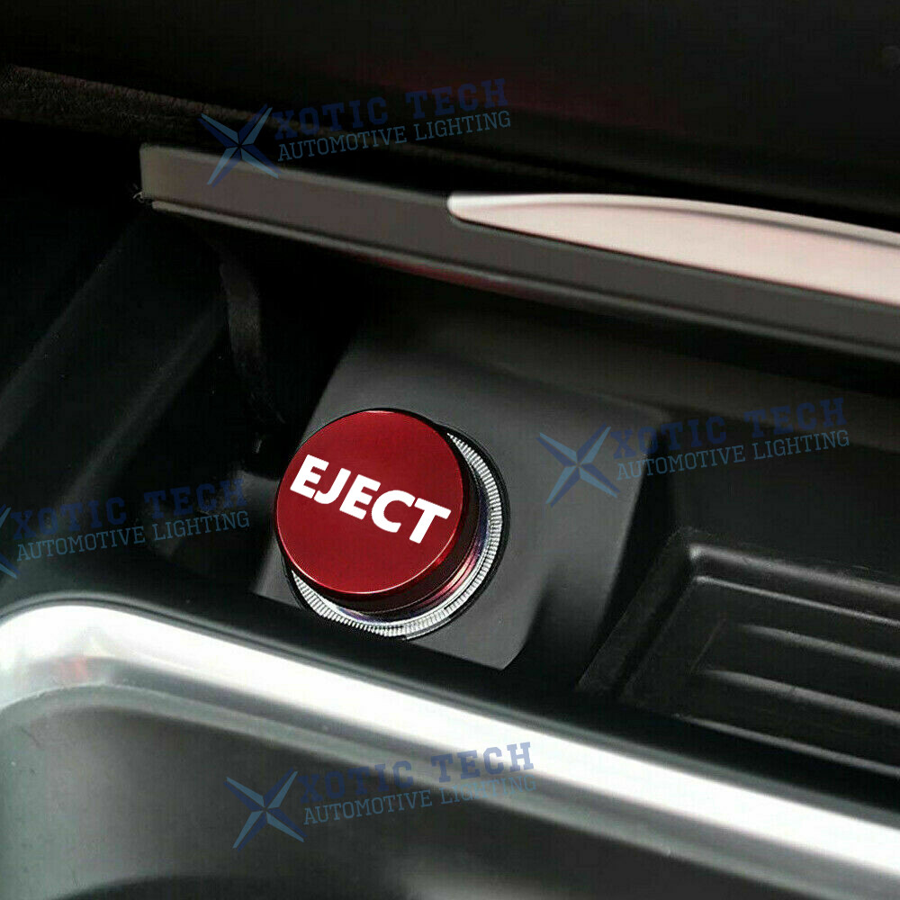 2.7cm Dark Red Aluminum Alloy Eject Button Cigarette Lighter Cover Plug Trim 12V