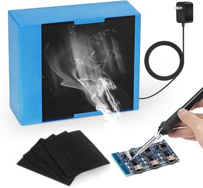 Toolour Fume Extractor, Solder Smoke Absorber Remover, Prevention Blue 