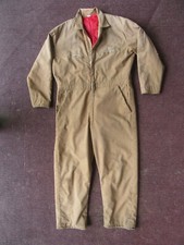 Vintage Mens Large L Tan Brown Insulated Lined Coveralls Boiler Suit Work Wear