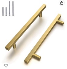 Stainless Steel Kitchen Square Cabinet Handles Gold T Bar Drawer Pull