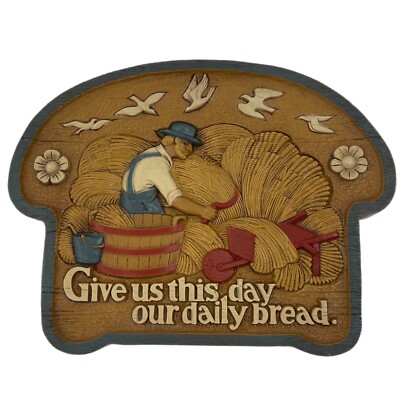 1986 Burwood Products USA Give Us This Day Our Daily Bread Wall Art Hanging 2769