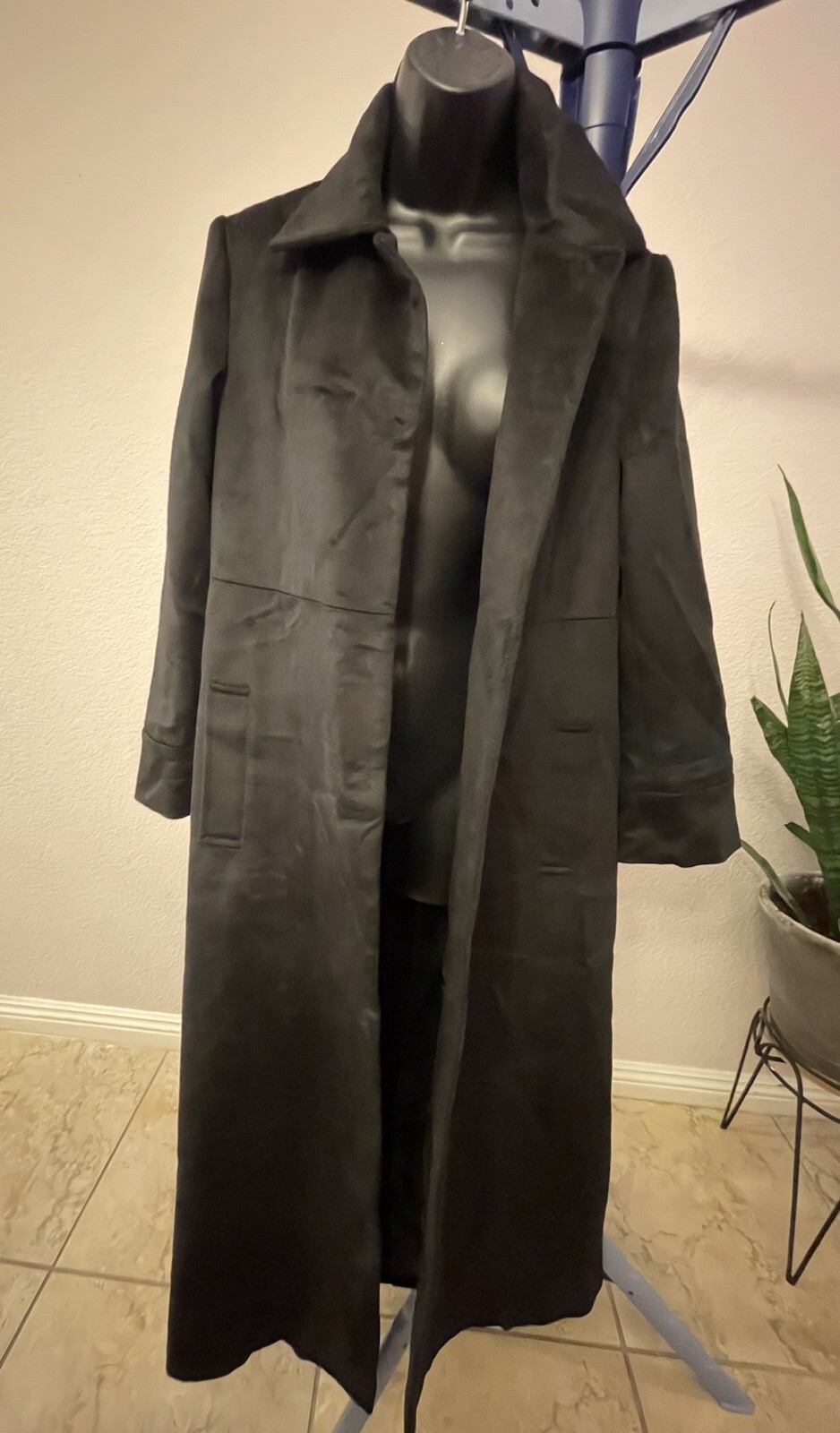 Black Mohoyn Trench Coat New With Tags-image