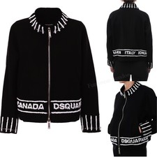Nwt Women's Black Wool Logo Jacket, Dsquared2 Size: Uk 8/it 40/us 4