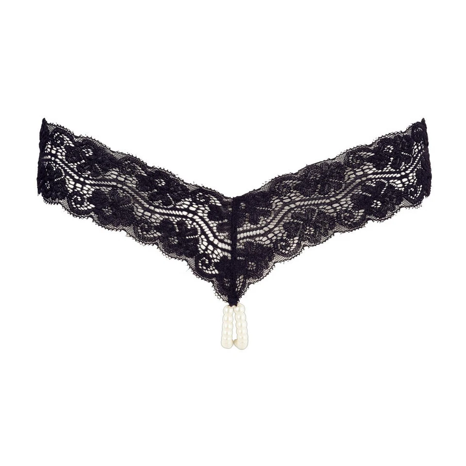 Sexy Damen String Spitze S-XL Perlen-Kette Schritt offen Reizwäsche "Salinde D43 - Bild 4 von 4