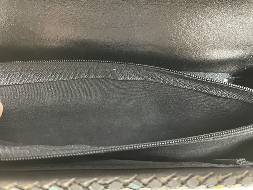 Vintage 80s Retro Black w/Gold Accent Mesh Shoulder Bag Evening Clutch Purse/Bag - Picture 6 of 10