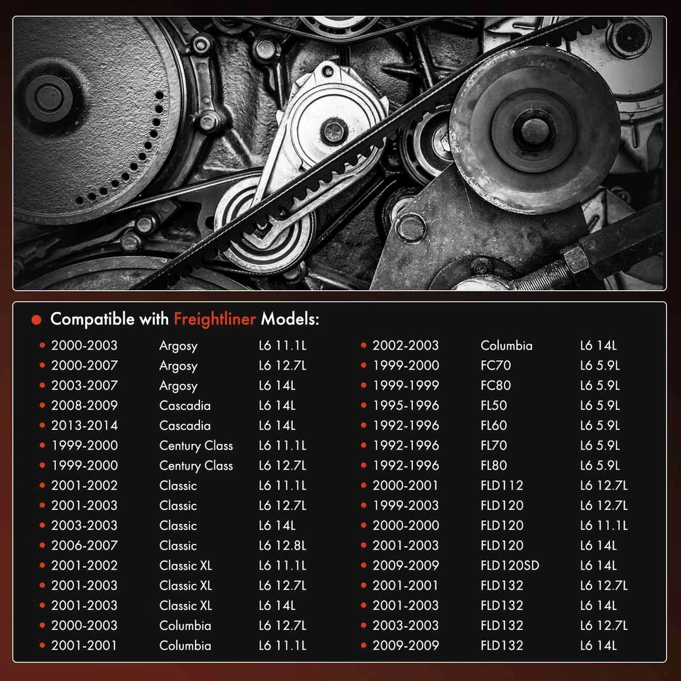 Cinturón Serpentine 58.09" para camión Blue Bird TC2000 Freightliner Argosy Sterling Foto 2 de 4