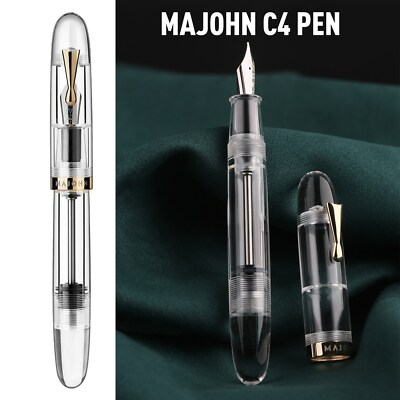 Majohn C4 Eyedropper Fountain Pen Clear Acrylic Big Size Writing Pen EF/F/M Nit3