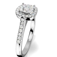 0.55 Ct Round Cut Lab Created Diamond Engagement Wedding Ring 14K White Gold