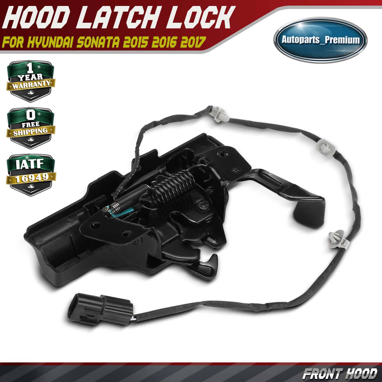 Front Hood Latch Lock Assembly for Hyundai Sonata 2015 2016 2017 with Harness