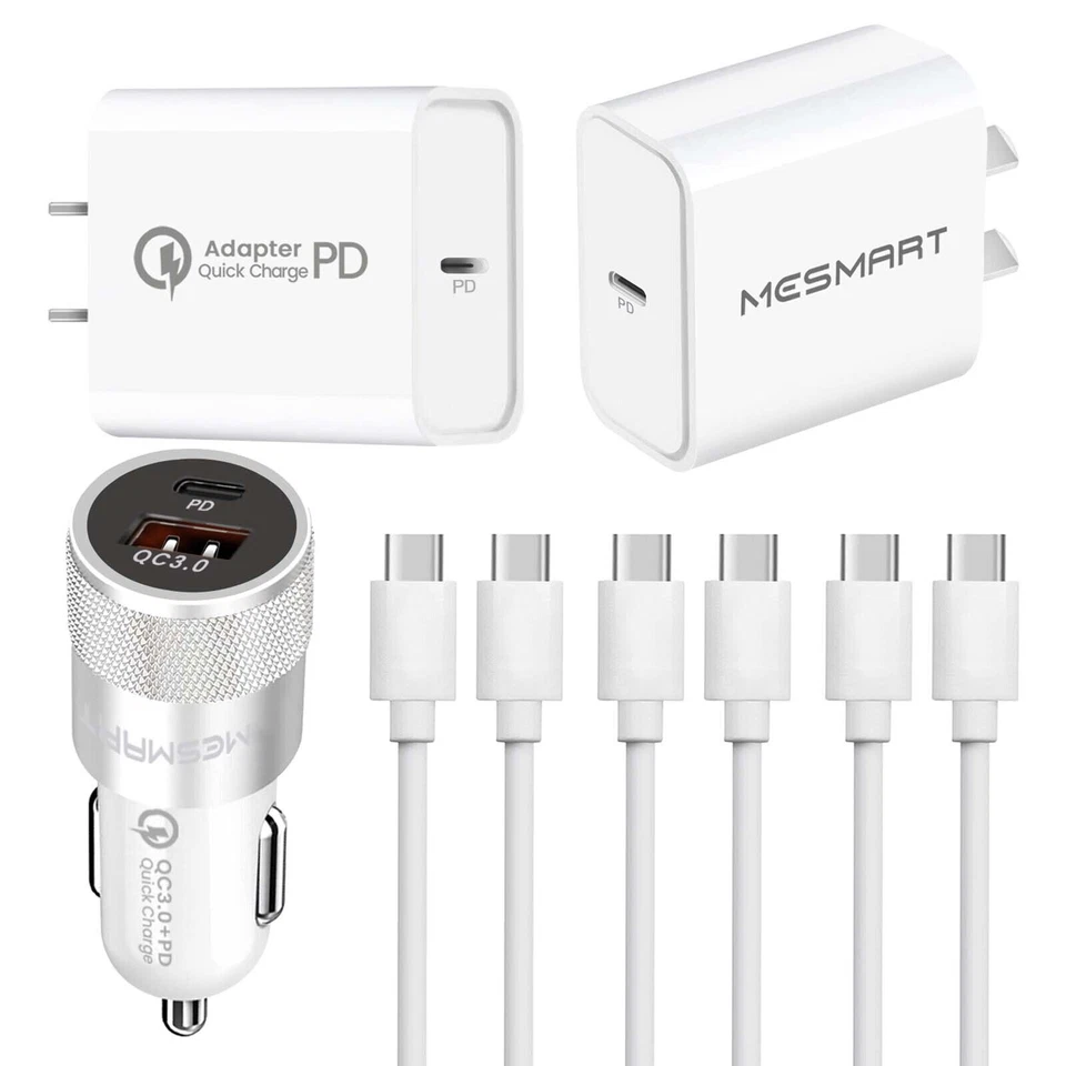 Lote de cable cargador de pared rápido PD tipo C para Samsung Galaxy S24 Ultra S24+ Foto 2 de 4