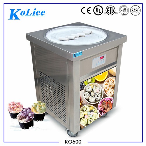 Kolice ETL Commercial Ice Cream Roll Machine, 22" (55cm ) Round Ice Pan,90% New