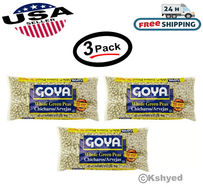 (3 Pack) Goya Whole Green Peas 16 Oz Chicharos Verdes Enteros - Free Shipping