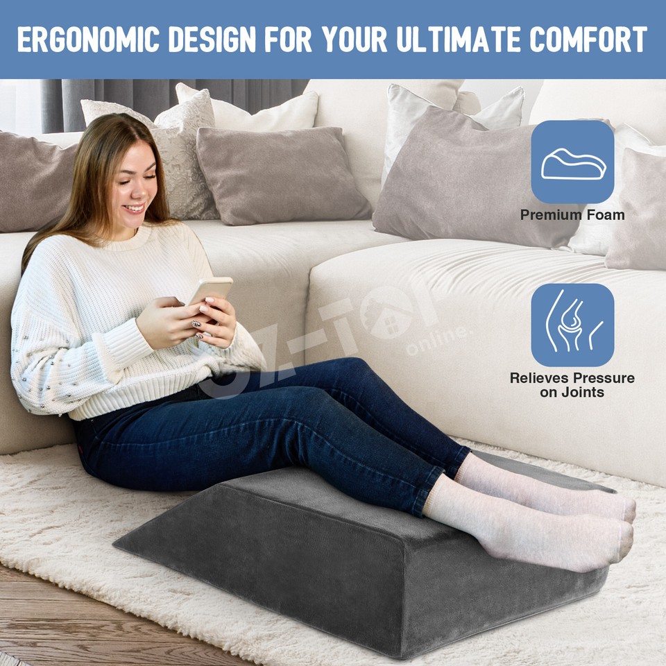 Elevation Bed Wedge Pillow Memory Foam Leg Foot Rest Raiser Support
