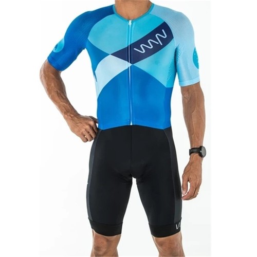 Mens Triathlon Suit Jumpsuit Cycling Aero Skinsuit Short Sleeve Road Bike Racing - Picture 8 of 24