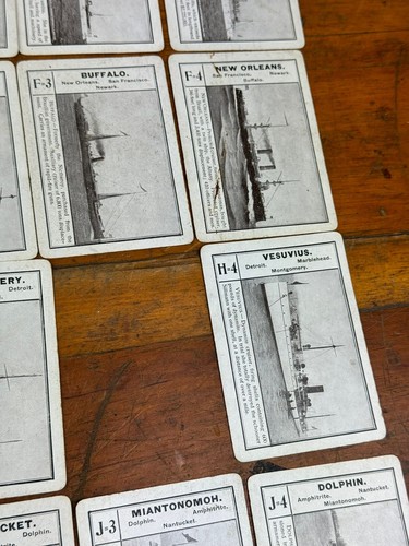 C.1915 White Squadron, Fireside Card Game, U.S. Naval Ships, 55/56 Near Complete - Picture 20 of 24