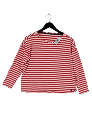 Joules Damen Top L rot gestreift 100% Baumwolle Langarm Rundhals Basic