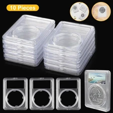 10× Coin Display Case Slab Holder 38mm Storage Box for Morgan/Ike Silver Dollar