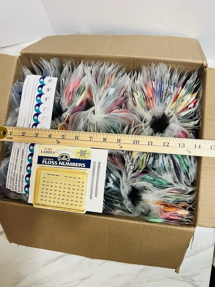 Over 500 New & Used Lot of DMC Embroidery Floss Skeins Cross Stitch Thread Read - Image 2 of 4
