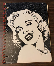 Rare Vintage 1988 Lisa Frank Marilyn Monroe Salt And Pepper Spiral Notebook 80s