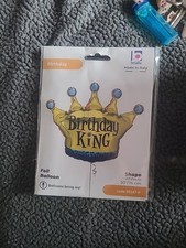 Gold Foil Balloon Blue Birthday King Crown Party Decorations Balloons