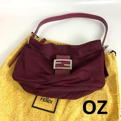 FENDI 2321.26566.018 Mamma Baguette Handbag Fabric Purple Vintage #299