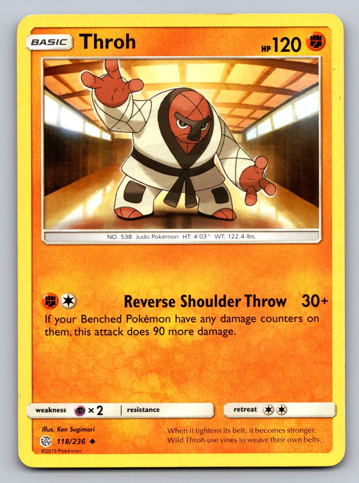 Throh 118/236 Uncommon Cosmic Eclipse Pokemon Lightly Played
