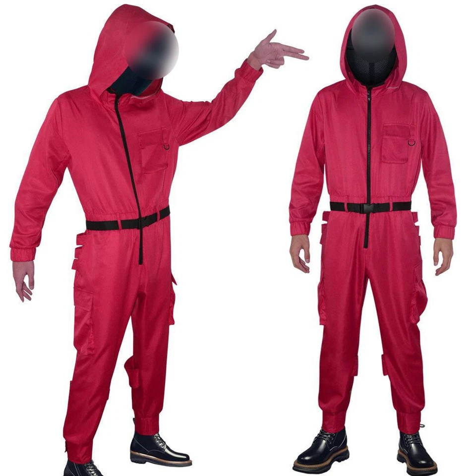 Red Guard Jumpsuit Costume TV Show Cosplay Fancy Dress Costume - Image 3 of 4