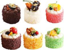 Joeabor 6 Pack Fake Cupcakes, Artificial Cupcakes for Display, Faux Cake D cor,