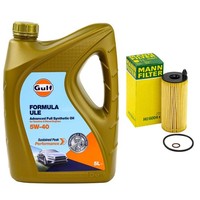 MotoröL Set Gulf Formula ULE 5W-40 5 Liter + ÖLfilter FüR BMW 1Er 3Er 4Er X5