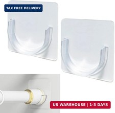 Shower Rod Holder, 2 Packs Tension Curtain Rod Bracket No Drilling, Adhesive Sho