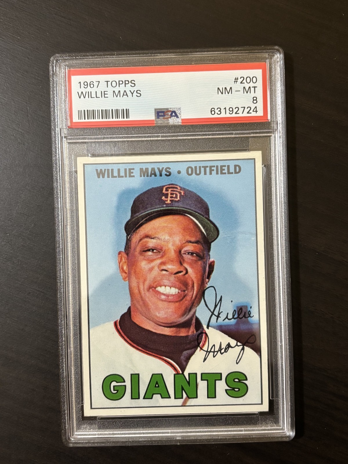 Willie Mays 1967 Topps #200 PSA 8 NM-MT New Label WELL CENTERED SF Giants HOF